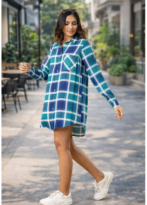 OCTAVIA LONG SLEEVE BLUE SHIRT